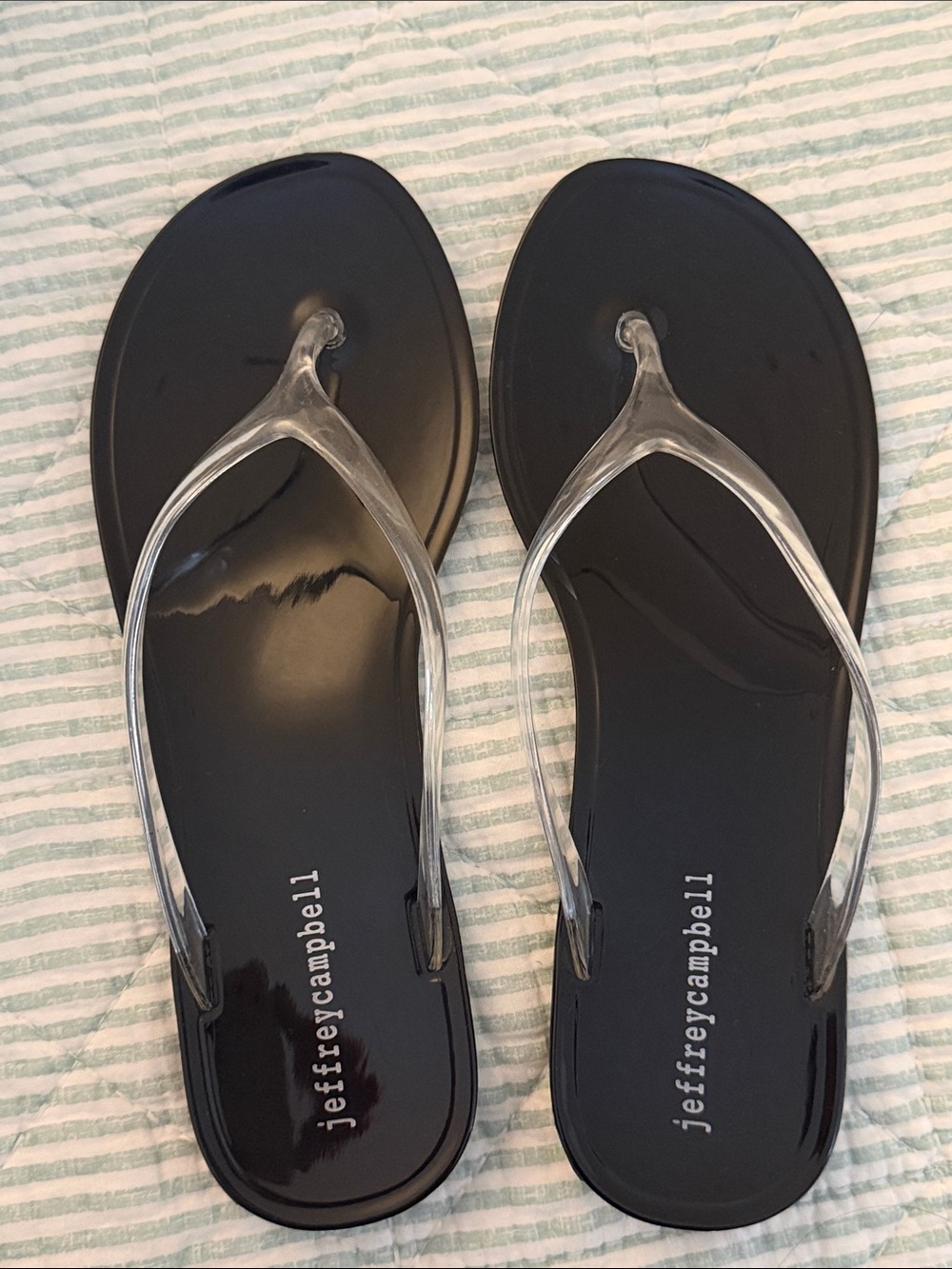 Jeffrey Campbell Black Jelly Sandals with Clear Straps - Picture 5 of 10